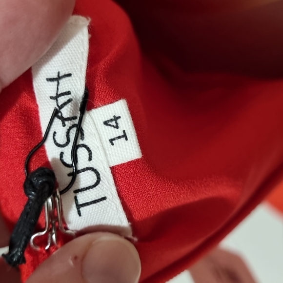 Tussah, sandra midi dress, coral red, size 14. - Picture 9 of 9